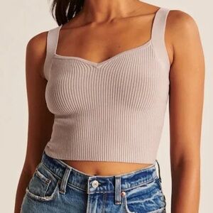Abercrombie Ottoman Sweater Ribbed Tank Top - Gray